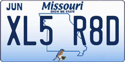 MO license plate XL5R8D