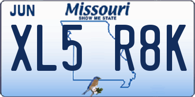 MO license plate XL5R8K