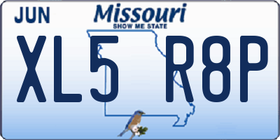 MO license plate XL5R8P