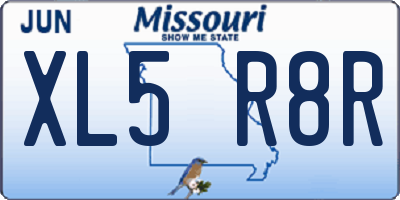 MO license plate XL5R8R