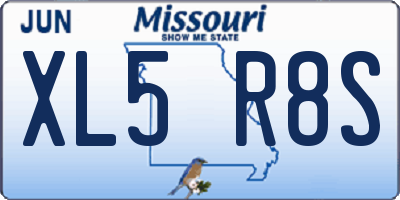 MO license plate XL5R8S