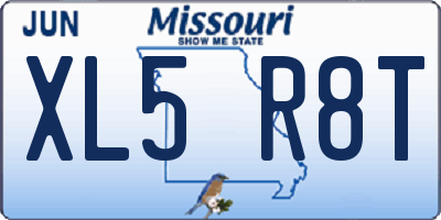 MO license plate XL5R8T
