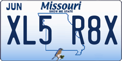 MO license plate XL5R8X