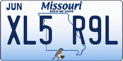 MO license plate XL5R9L