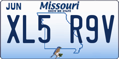 MO license plate XL5R9V