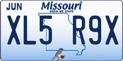 MO license plate XL5R9X