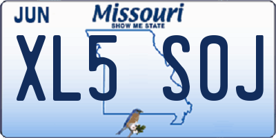MO license plate XL5S0J