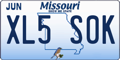 MO license plate XL5S0K