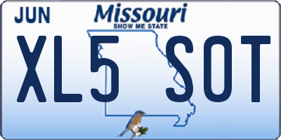 MO license plate XL5S0T