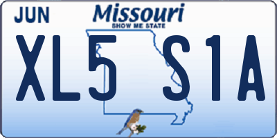 MO license plate XL5S1A