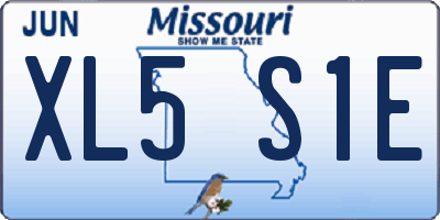 MO license plate XL5S1E