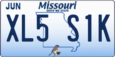 MO license plate XL5S1K