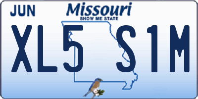 MO license plate XL5S1M