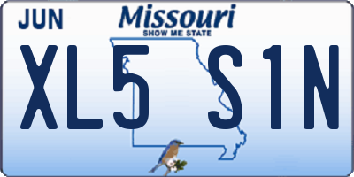 MO license plate XL5S1N