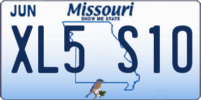 MO license plate XL5S1O