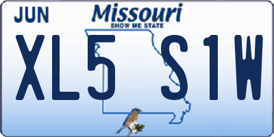 MO license plate XL5S1W