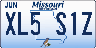 MO license plate XL5S1Z