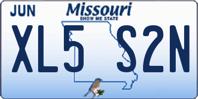 MO license plate XL5S2N