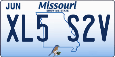 MO license plate XL5S2V