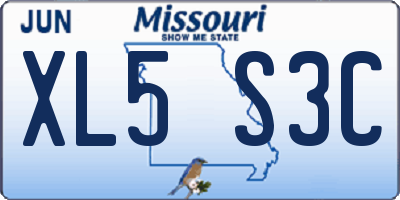 MO license plate XL5S3C