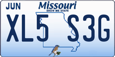 MO license plate XL5S3G