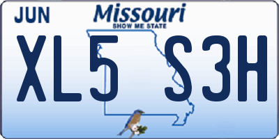 MO license plate XL5S3H