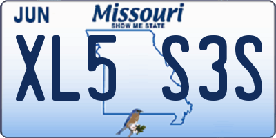 MO license plate XL5S3S
