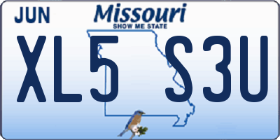 MO license plate XL5S3U
