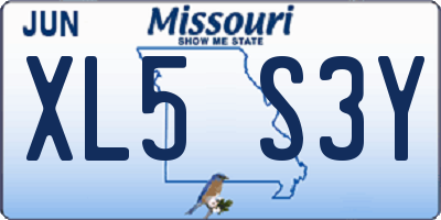MO license plate XL5S3Y