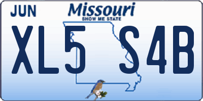 MO license plate XL5S4B
