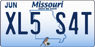 MO license plate XL5S4T