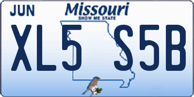 MO license plate XL5S5B