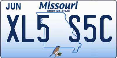 MO license plate XL5S5C