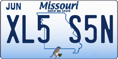 MO license plate XL5S5N