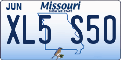 MO license plate XL5S5O