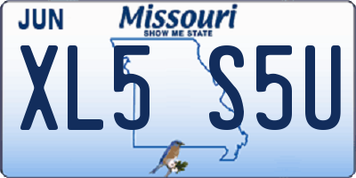MO license plate XL5S5U