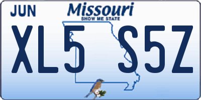 MO license plate XL5S5Z