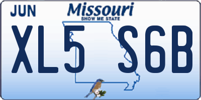 MO license plate XL5S6B