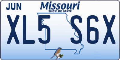 MO license plate XL5S6X