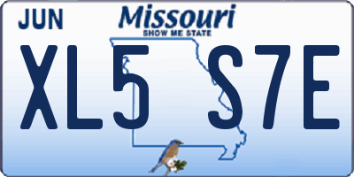 MO license plate XL5S7E