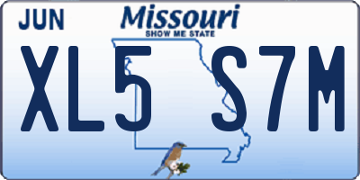 MO license plate XL5S7M
