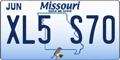 MO license plate XL5S7O