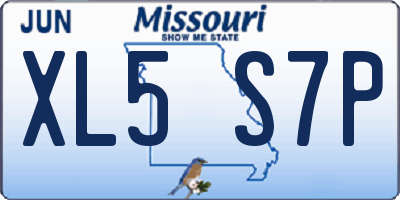 MO license plate XL5S7P