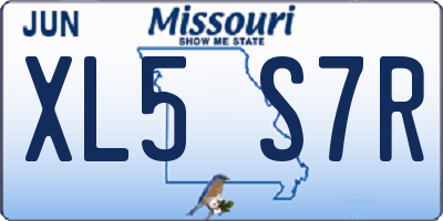 MO license plate XL5S7R