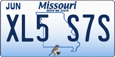 MO license plate XL5S7S