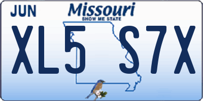 MO license plate XL5S7X