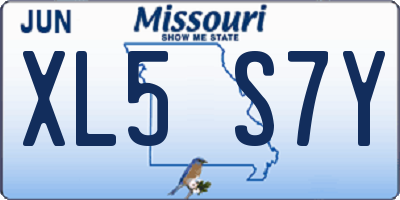 MO license plate XL5S7Y