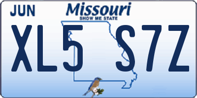 MO license plate XL5S7Z