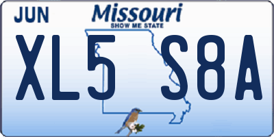 MO license plate XL5S8A