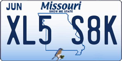 MO license plate XL5S8K